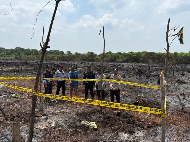 Polsek Tempuling Amankan Warga Pembakar Lahan di Desa Harapan Jaya