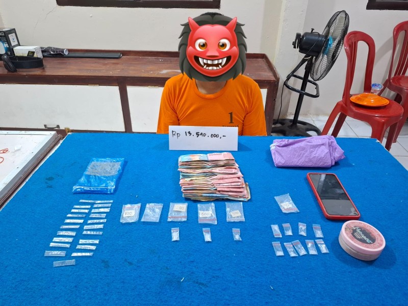 Polsek Enok Tangkap Pelaku Penyalahgunaan Narkotika Jenis Shabu