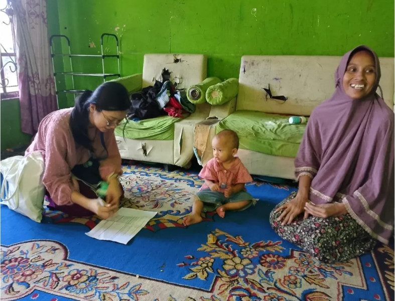 Dinas Kesehatan Melalui Puskesmas Sungai piring Melakukan Imunisasi