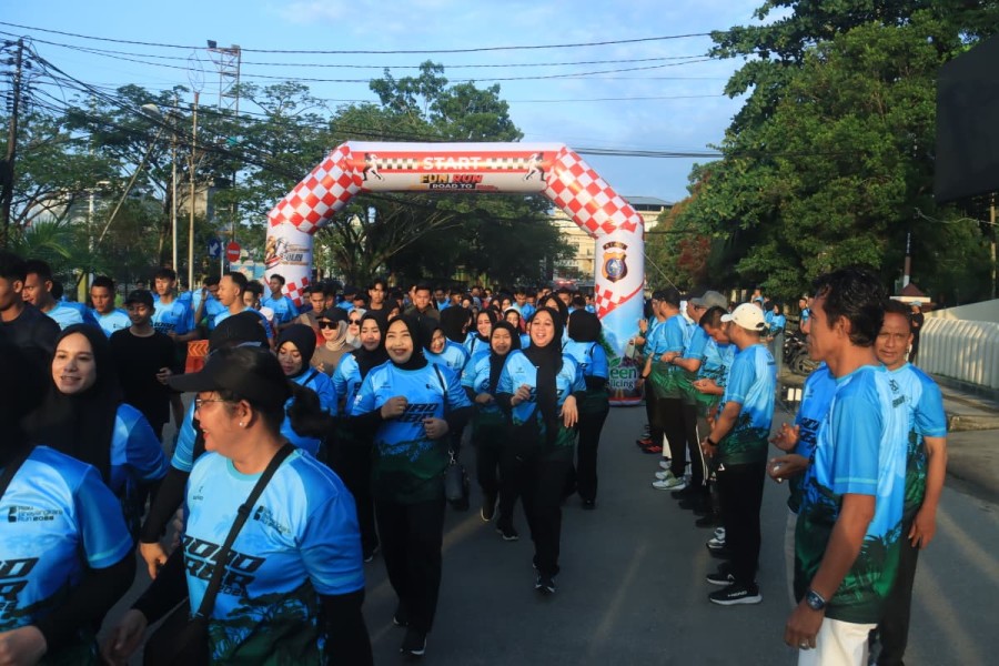 Fun Run Road to Riau Bhayangkara Run 2026 Meriah, Polres Inhil Gaungkan Semangat Polri untuk Masyarakat