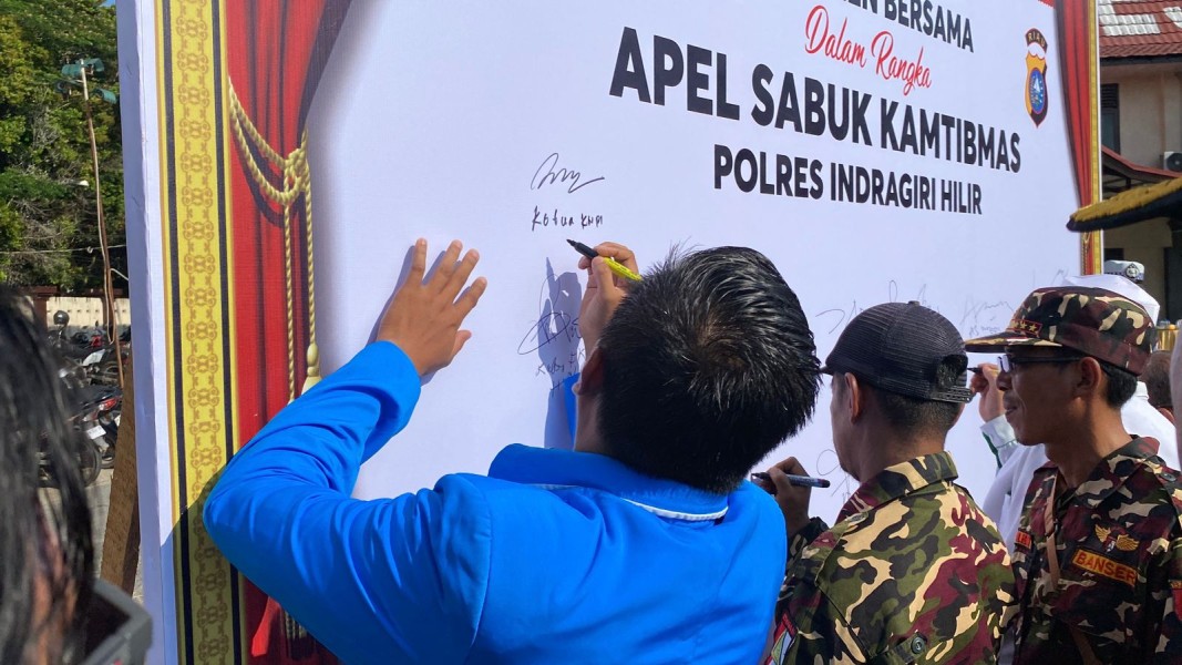 KNPI Inhil Dukung Penuh Langkah Kapolres Inhil Menjaga Keamanan Dan Ketertiban Masyarakat Di Wilayah Inhil Dalam Agenda Sabuk Kamtibmas Polres Inhil