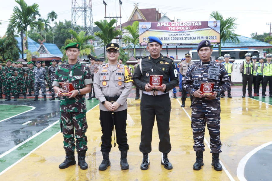 Sinergitas TNI Polri Diperkuat Ditengah Pemilu 2024 di Kabupaten Inhil