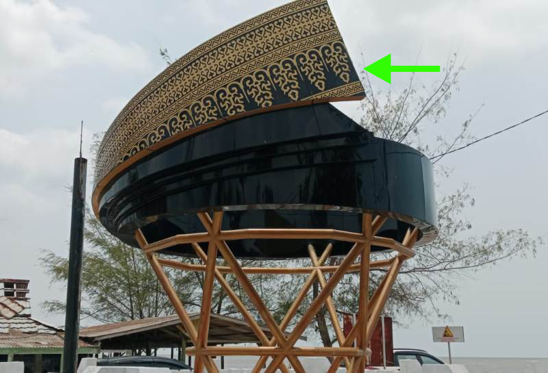 Heboh di Medsos, Ornamen Pucuk Rebung Tugu Tanjak di Pantai Selatbaru Disebut Terbalik