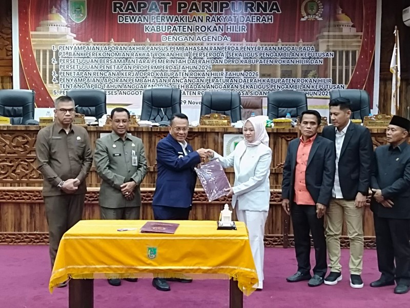 Bupati Rohil Apresiasi Dewan Perwakilan Rakyat Daerah,di Sahkannya APBD Rohil Tahun Anggaran 2026