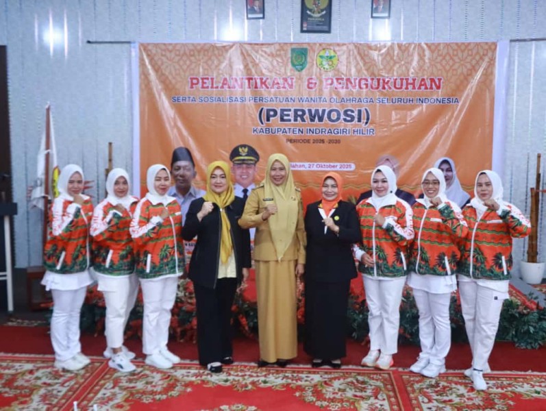 Katerina Susanti Dilantik sebagai Ketua PERWOSI, Wabup Harap Wanita Inhil Makin Giat Olahraga
