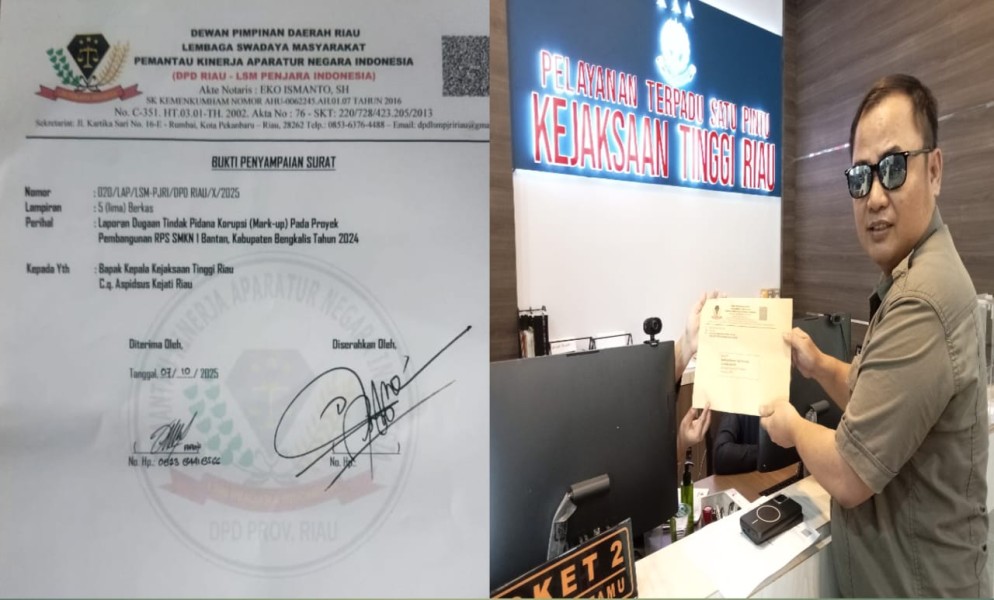 Proyek SMKN 1 Bantan Disorot, Laporan LSM Penjara Masuk Meja Kejati Riau
