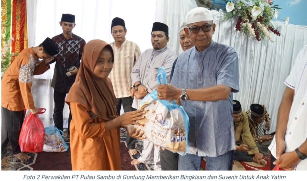 PT PT Pulau Sambu di Guntung dan YBDA Gelar Buka Puasa Bersama dan  Beri Santunan Anak Yatim di Desa Air Tawar