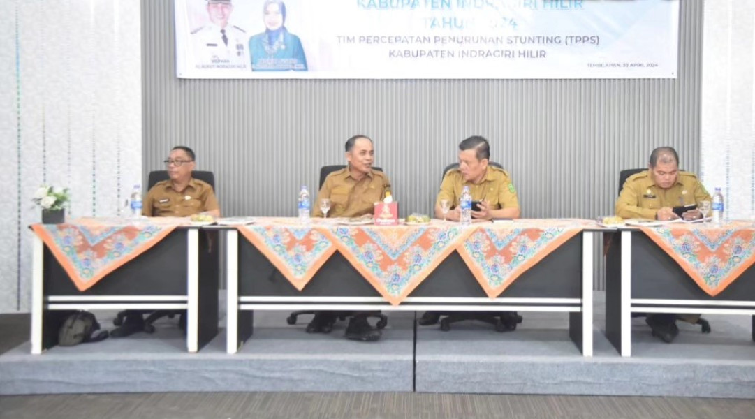 Upaya Percepatan Penurunan Stunting , Pj Bupati Inhil dan Stakeholder Teken Komitmen Bersama