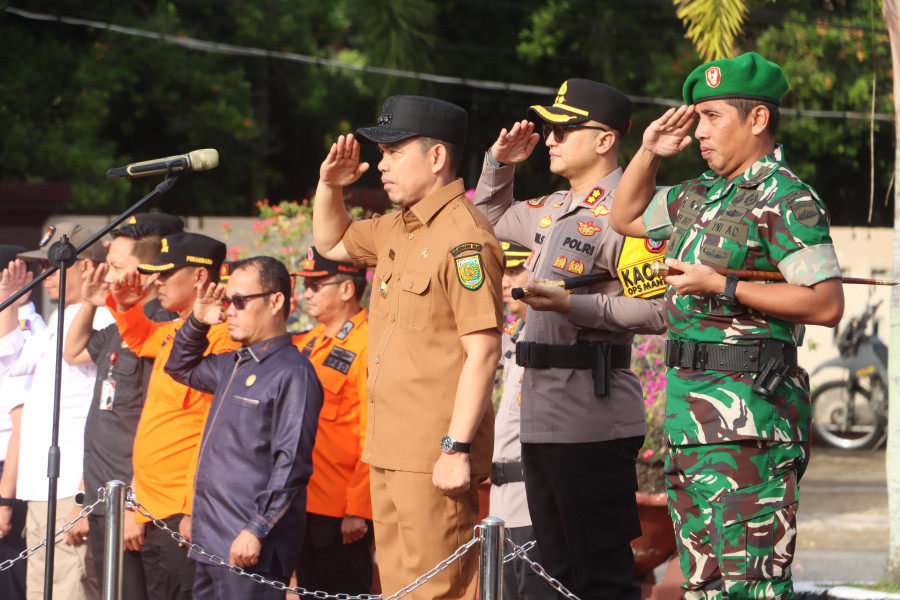 Polres Inhil Gelar Apel 3.987 Personil Gabungan Amankan TPS di Kabupaten Inhil