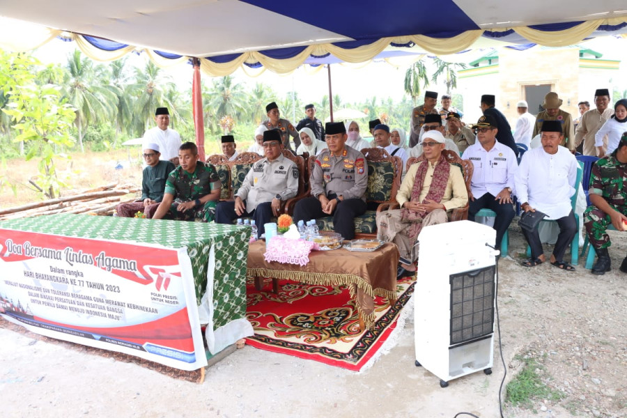 Polres Inhil Gelar Doa Bersama Lintas Agama Sambut Hari Bhayangkara ke 77