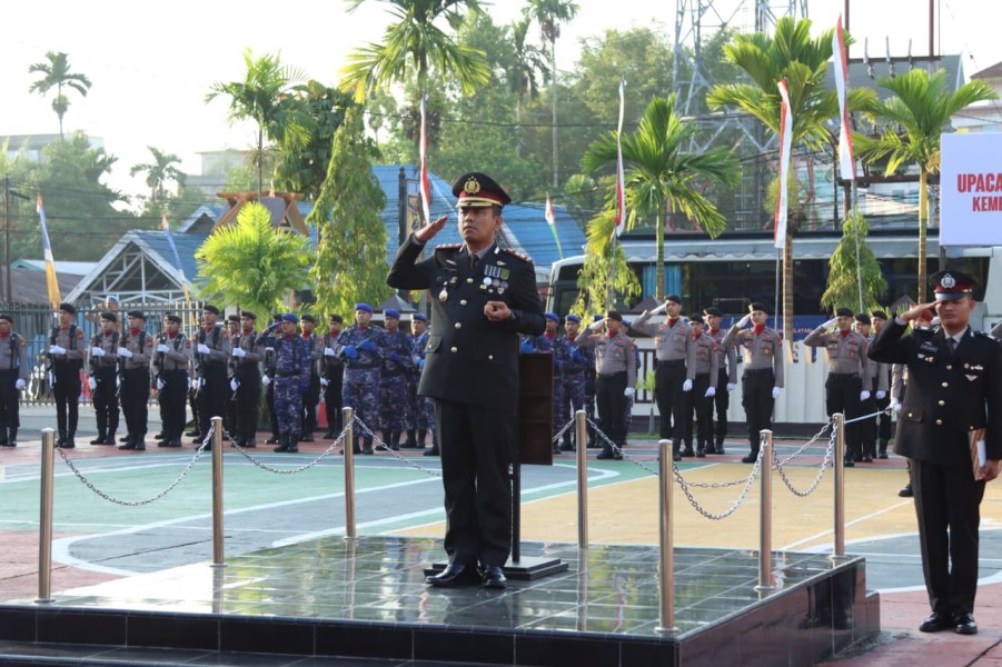 Polres Indragiri Hilir Gelar Upacara Peringatan HUT ke-80 Kemerdekaan Republik Indonesia
