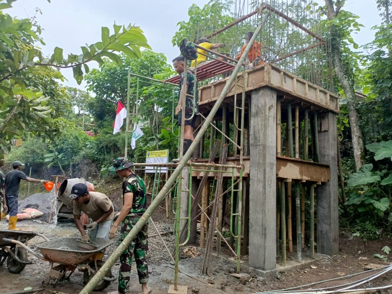 Progres Pembangunan Tower Tandon SPAM TMMD ke-128 Masuki Tahap Pengecoran Lantai Dasar