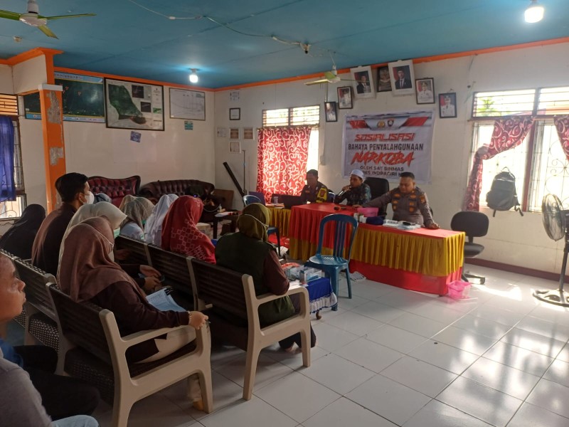 Polres Inhil Gelar Sosialisasi Bahaya Penyalahgunaan Narkoba di Desa Sungai Luar