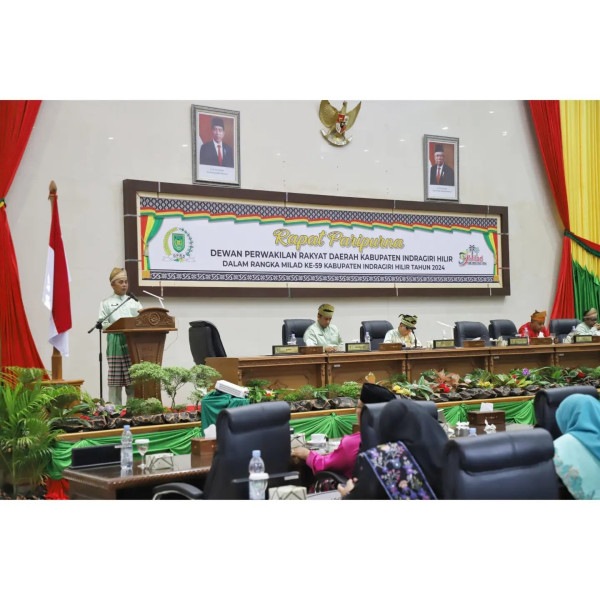 Pj. Bupati Inhil H. Herman, SE., MT Menghadiri Rapat Paripurna Milad ke-59   Inhil Tahun 2024
