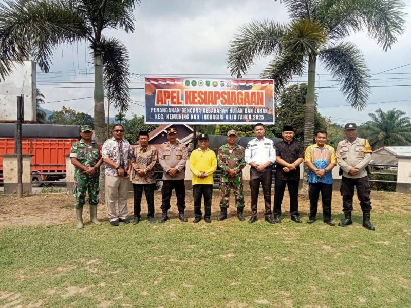 Kades dan Lurah se Kecamatan Kemuning Ikuti Apel Kesiapsiagaan Karlahut