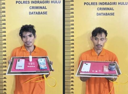 Aksi Kejar-Kejaran di Kebun Sawit, Satresnarkoba Polres Inhu Ringkus Dua Pengedar Sabu