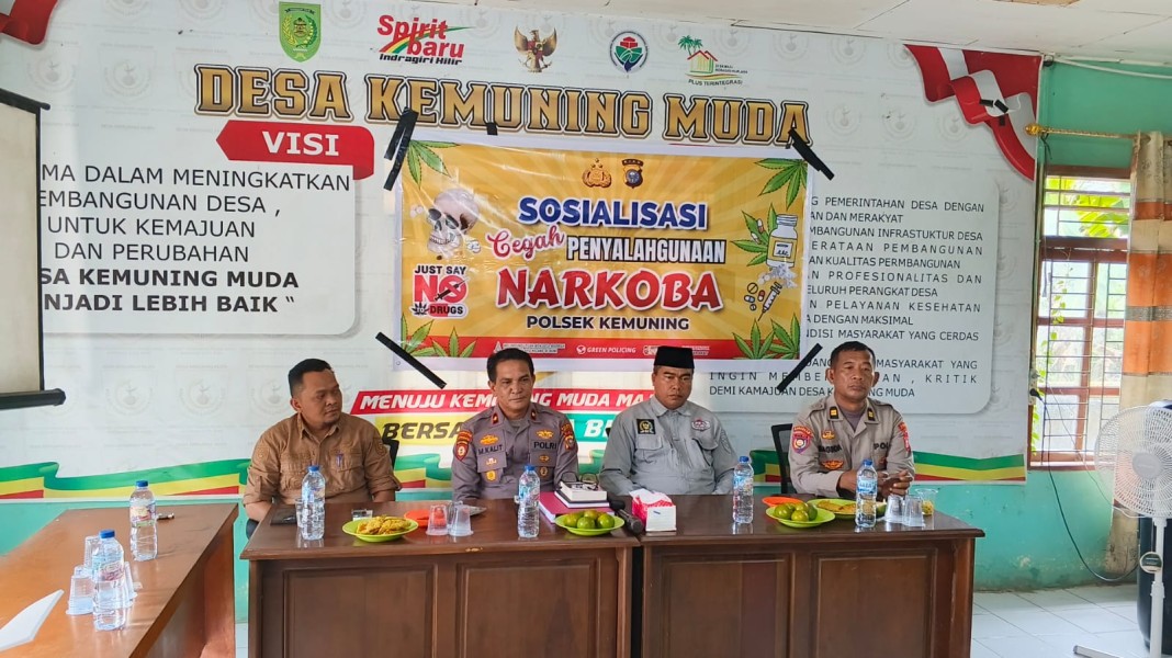 Pemdes Kemuning Muda Fasilitasi Sosialisasi Pencegahan Penyalahgunaan Narkoba oleh Anggota Kepolisian
