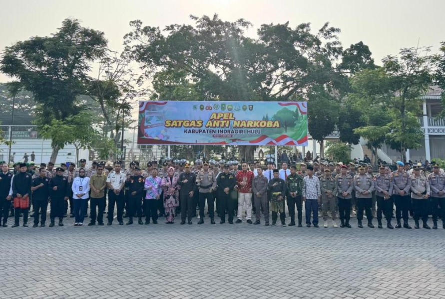 Perkuat Sinergi Lintas Sektor, Polres Inhu Gelar Apel Satgas Anti Narkoba 2026