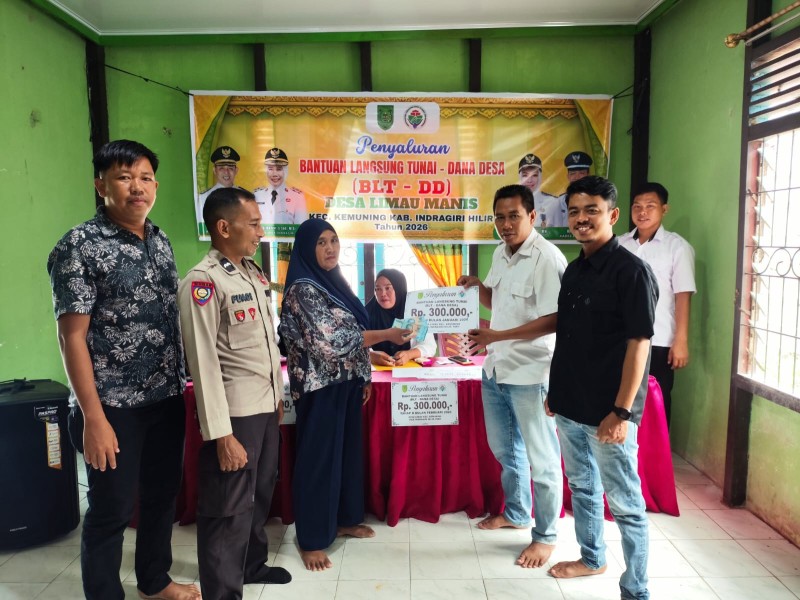 Pemdes Limau Manis Salurkan BLT DD 2026 Tahap Pertama