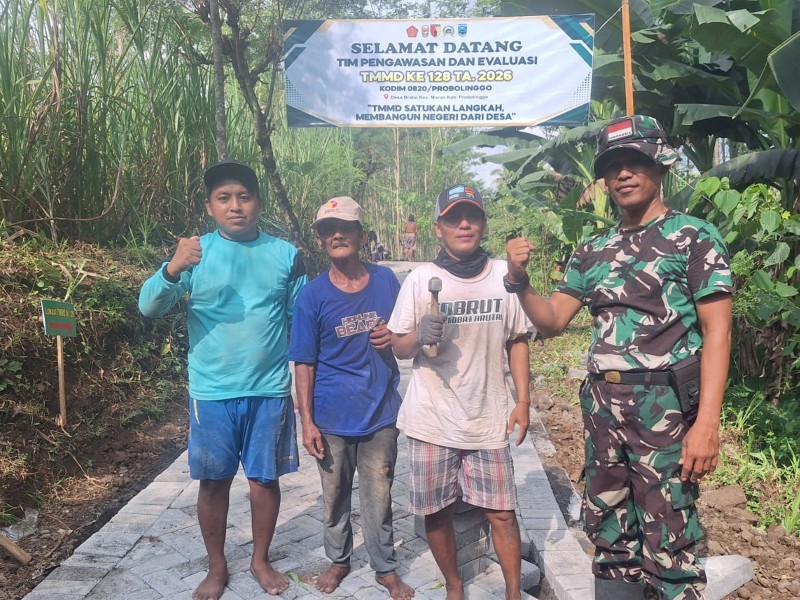 Satgas Sukses Rampungkan Pavingisasi 600 Meter, Akses Warga Desa Brabe Lebih Lancar
