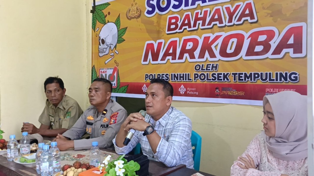 Polsek Tempuling Bersama Puskesmas Sei Salak Gelar Sosialisasi Bahaya Narkoba di Desa Mumpa