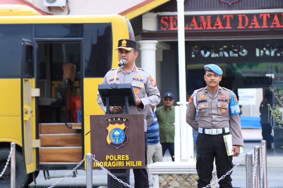 Kapolres Inhil Pimpin Apel Pelepasan Tim Raga untuk Pelatihan di SPN Polda Riau