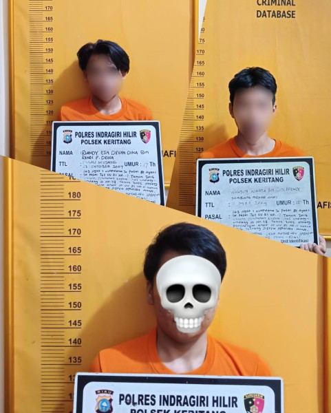 Tiga Pelaku Tindak Premanisme di Kecamatan Keritang Diamankan Polisi