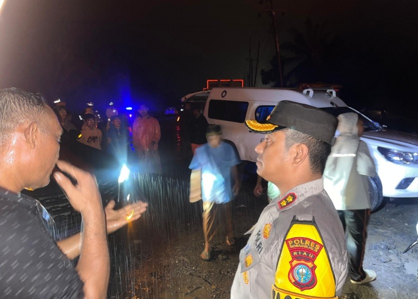 Kebocoran Pipa Gas PT TGI di Desa Batu Ampar, Polres Inhil Lakukan Pengamanan