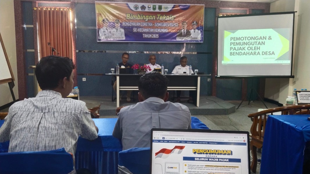 Bimtek Penerapan Siskeudes Link dan Menu Pajak Coretax Se Kecamatan Kemuning