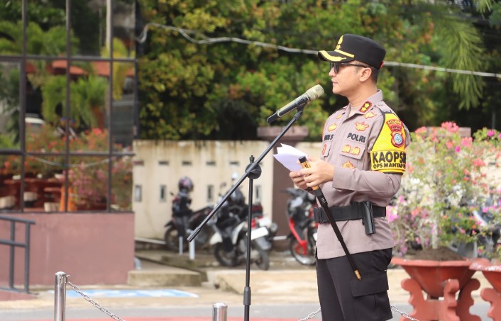 Jelang Pelantikan Presiden dan Wapres, Polres Inhil Gelar Apel