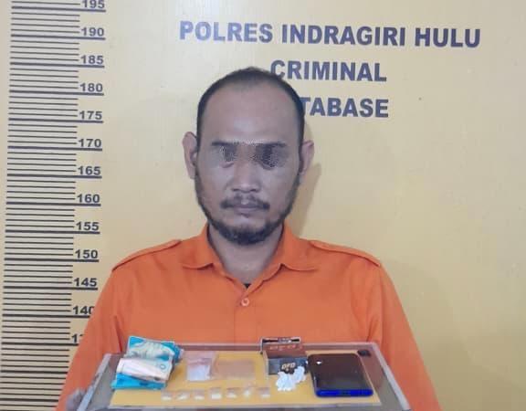 Satresnarkoba Polres Inhu Ringkus Pengedar Sabu di Belilas, Tujuh Paket Sabu Disita