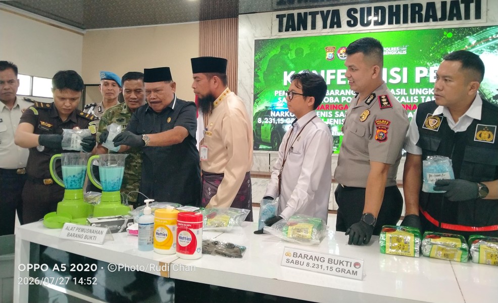 BB 8,2 Kg Sabu dan 5005 Ekstasi Dimusnahkan, Kapolres Ajak Semua Pihak Memutus Mata Rantai Peredaran Narkoba