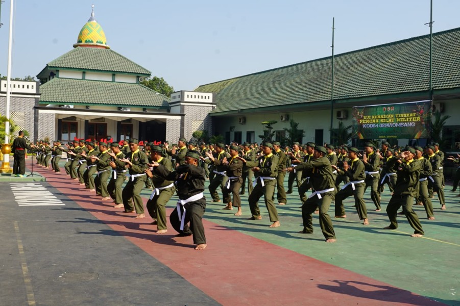 Tingkatkan Profesionalisme, Kodim 0814/Jombang Gelar UKT Pencak Silat Militer