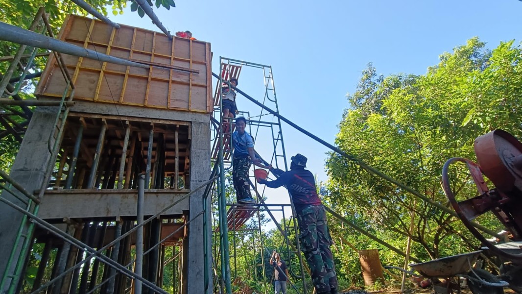 TMMD Ke-128 Kodim 0820/Probolinggo, Pembangunan SPAM di Dusun Klagin Desa Brabe Memasuki Tahap Akhir