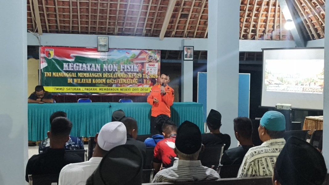 Kodim 0821/Lumajang Gandeng BPBD Perkuat Ketangguhan Warga Melalui Sosialisasi Keluarga Tangguh Bencana