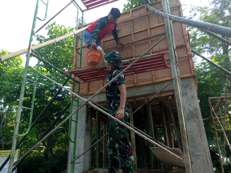 Pengerjaan Tandon Air Program TMMD Ke 128 Tinggal Finishing Akhir