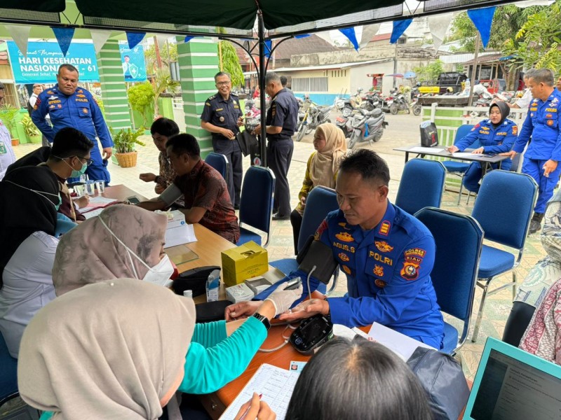Satpolairud Polres Inhil Gelar Donor Darah Bersama Instansi Maritim Sambut HUT ke-75