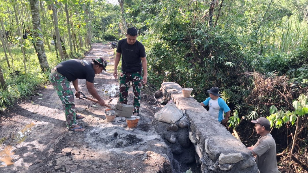 Pembangunan TPT di Dusun Klagin Capai 60 Persen, Satgas TMMD Ke-128 Kebut Penyelesaian