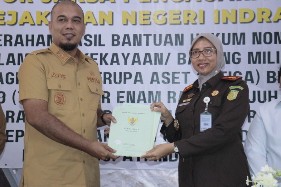 Pemkab Inhu Terima Pengembalian 3 Bidang Tanah Senilai Rp3,67 Miliar dari Kejari