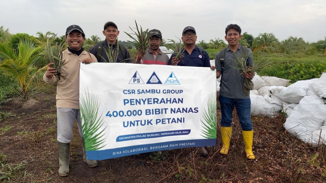 Sambu Group  Menyerahkan 400.000 Bibit Nanas Kepada Petani