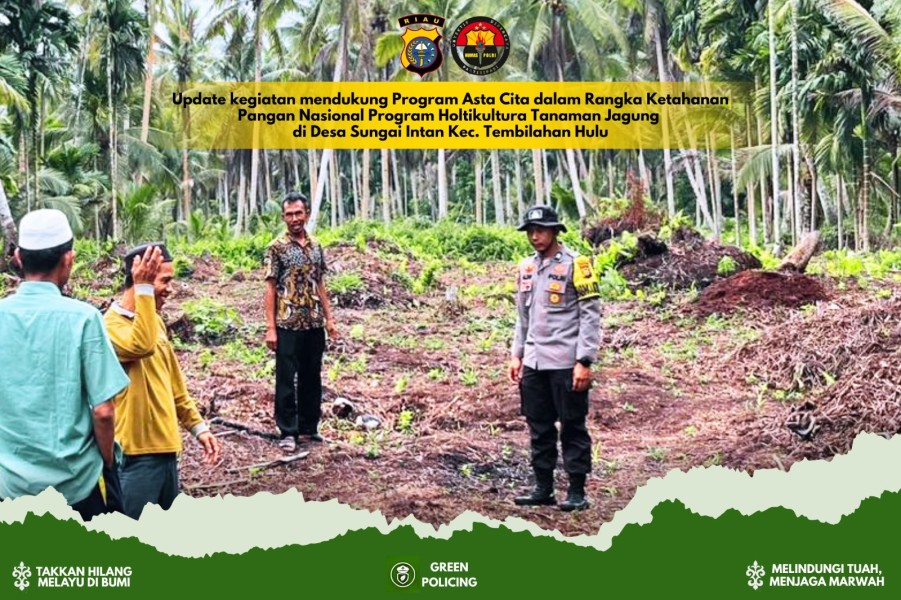 Bhabinkamtibmas Sungai Intan Tinjau Lokasi Persiapan Tanam Jagung Dukung Ketahanan Pangan