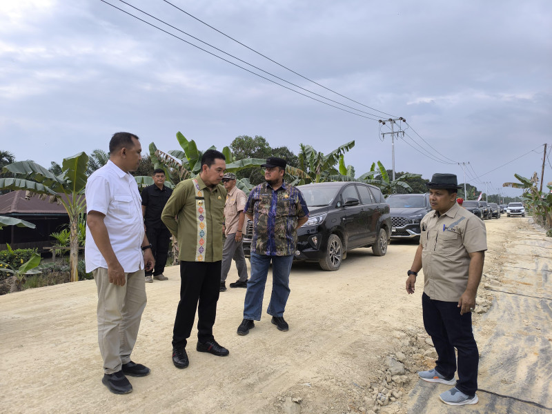PJ Bupati Inhil Erisman Yahya  Tinjau Pembangunan Jalan Pekan Tua-Pengalihan
