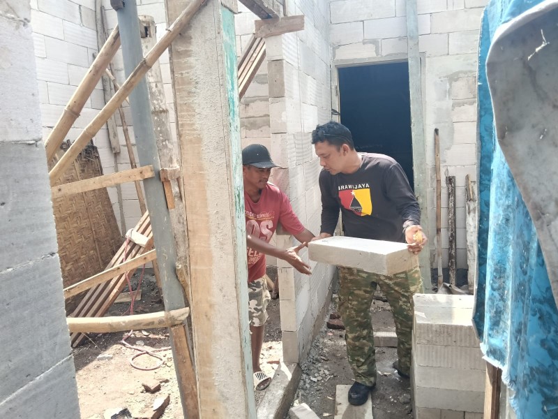 Sasaran Fisik TMMD Ke-128, RTLH Milik Bu Sayani di Dusun Klagin Capai 50 Persen
