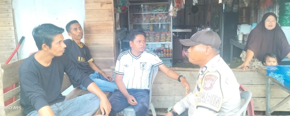Bhabinkamtibmas Polsek Mandah Koordinasi Pendataan Lahan Jagung