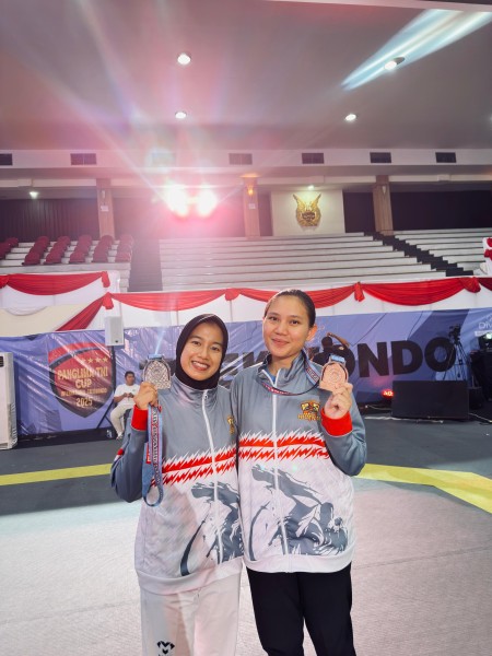 Dua Polwan Polda Riau Meraih Medali di Kejuaraan Taekwondo Internasional