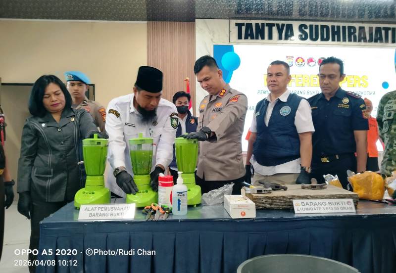 Polres Bengkalis Musnahkan 48 Kg Sabu dan 39 Ribu Butir Ekstasi
