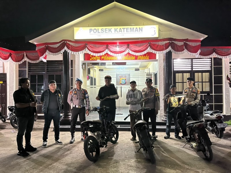 Patroli KRYD Malam, Polsek Kateman Antisipasi 3C dan Balap Liar di Sungai Guntung
