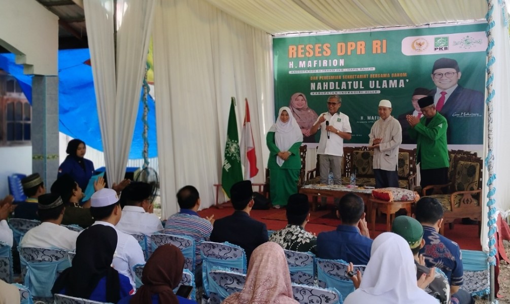 Mafirion dan Siti Aisyah Reses dan Resmikan Sekber Banom NU Kabupaten Inhil