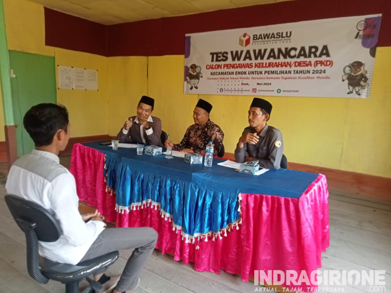 Pastikan Integritas PKD di Pilkada 2024, Panwascam Enok Gelar Tes Wawancara