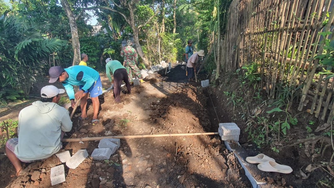 400 Meter Pavingisasi Program TMMD Ke 128 Desa Brabe Selesai Dikerjakan